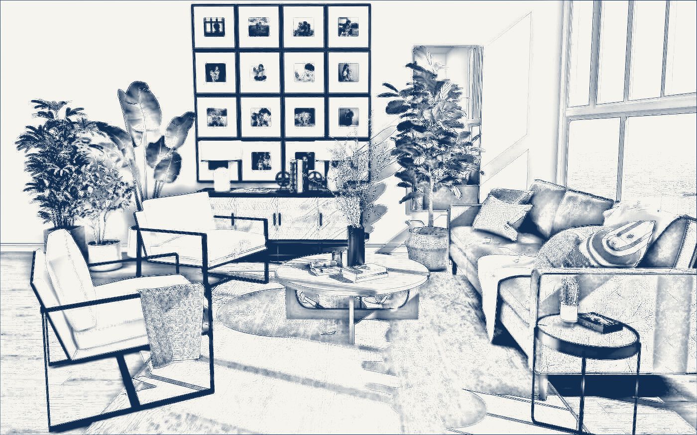 Interior renovation: concept sketch