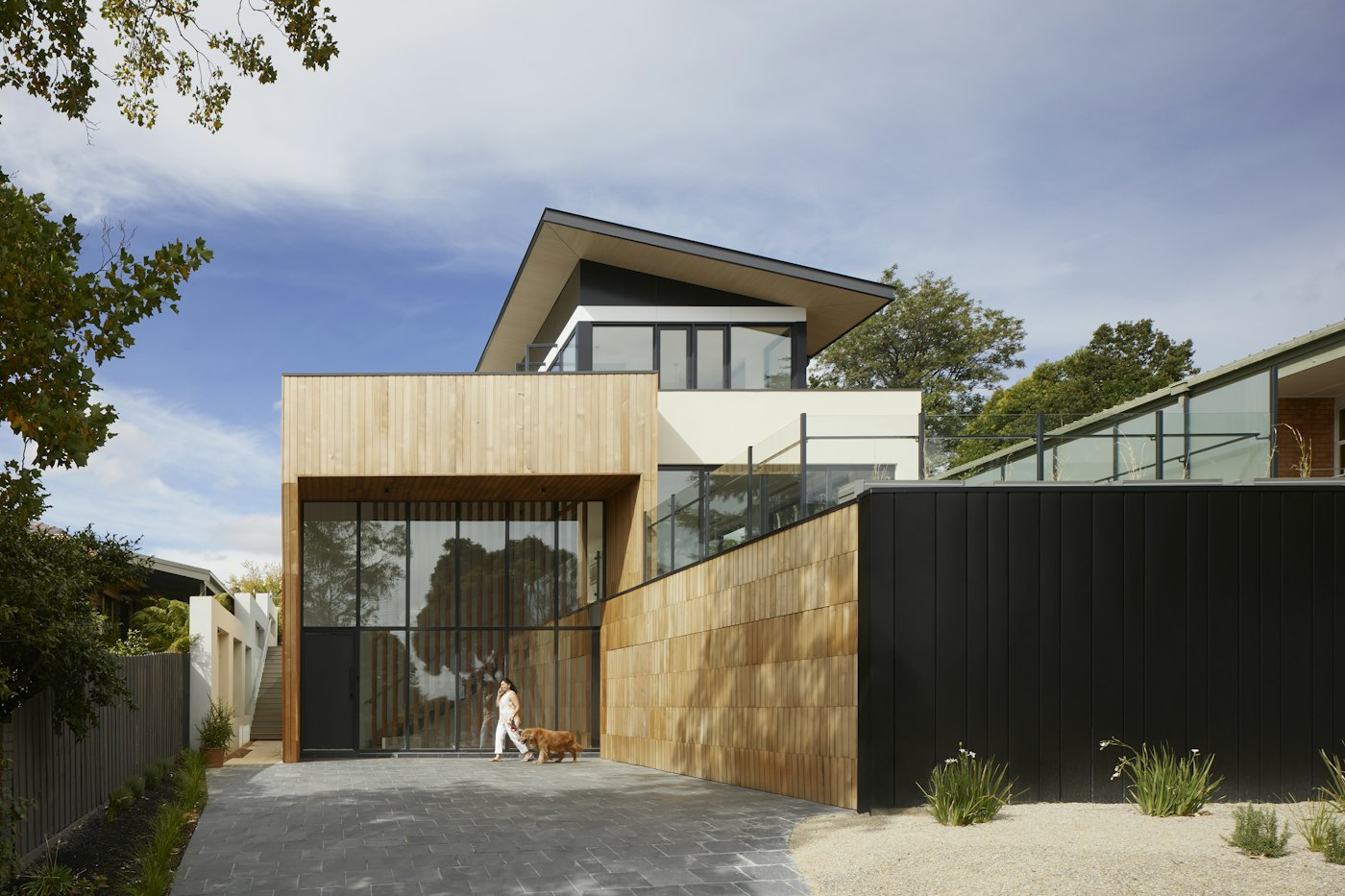 Contemporary house on a rocky hillside