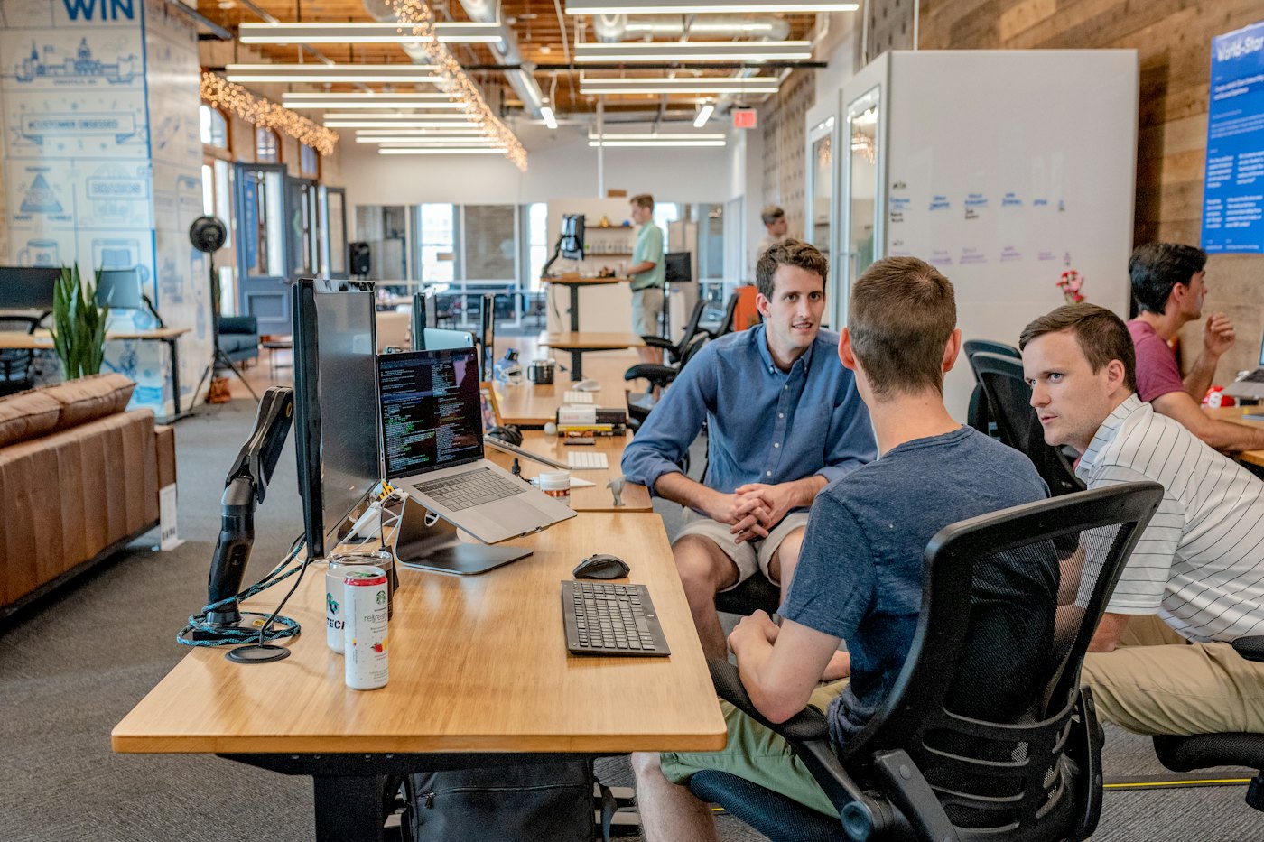 Team meeting in a bright office